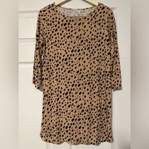 Fighting Eel Tan and Black Mini Dress